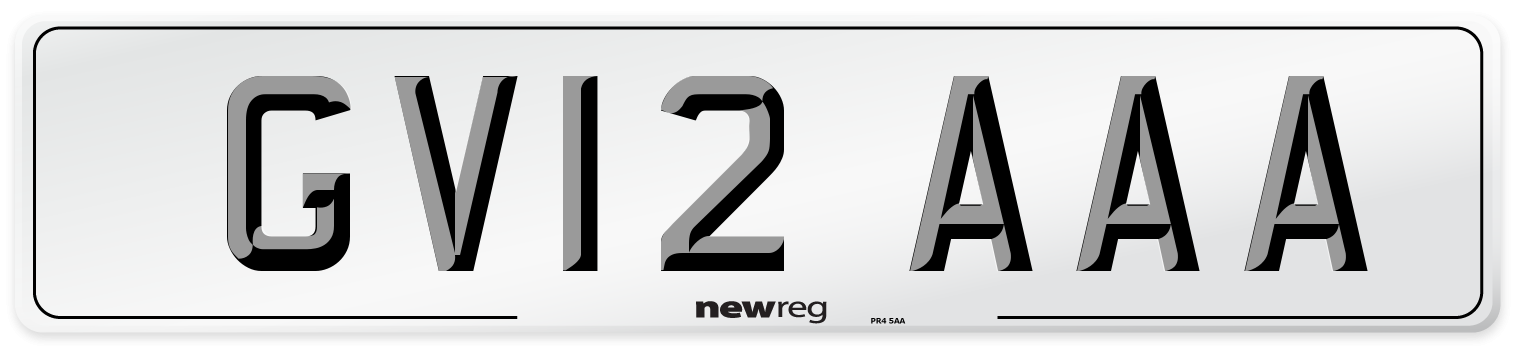 GV12 AAA Number Plate from New Reg
